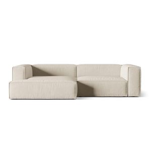 Coltar modular stanga 4 locuri, Nuria-88, Micadoni Home, 292x147x72 cm, catifea, bej imagine