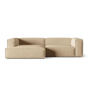 Coltar modular stanga 4 locuri, Nuria-88, Micadoni Home, 292x147x72 cm, catifea, bej nude imagine