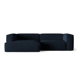 Coltar modular stanga 4 locuri, Nuria-88, Micadoni Home, 292x147x72 cm, catifea, albastru inchis imagine