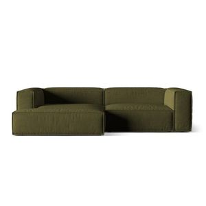 Coltar modular stanga 4 locuri, Nuria-88, Micadoni Home, 292x147x72 cm, catifea, verde moss melange imagine