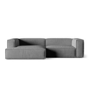 Coltar modular stanga 4 locuri, Nuria-88, Micadoni Home, 292x147x72 cm, catifea, gri imagine