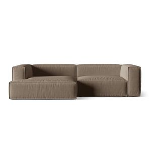 Coltar modular stanga 4 locuri, Nuria-215, Micadoni Home, 292x147x72 cm, tesatura structurata chenille, cappuccino imagine