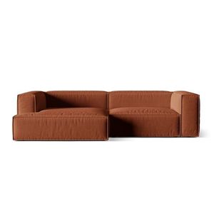 Coltar modular stanga 4 locuri, Nuria-215, Micadoni Home, 292x147x72 cm, tesatura structurata chenille, caramiziu imagine