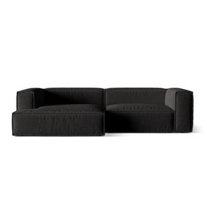 Coltar modular stanga 4 locuri, Nuria-215, Micadoni Home, 292x147x72 cm, tesatura structurata chenille, negru imagine