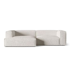 Coltar modular stanga 4 locuri, Nuria-260, Micadoni Home, 292x147x72 cm, tesatura boucle, gri bej melange imagine