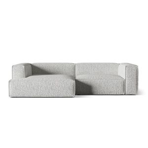 Coltar modular stanga 4 locuri, Nuria-260, Micadoni Home, 292x147x72 cm, tesatura boucle, argintiu imagine