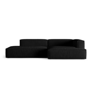 Coltar modular dreapta 4 locuri, Nuria-88, Micadoni Home, 312x147x72 cm, catifea, negru imagine