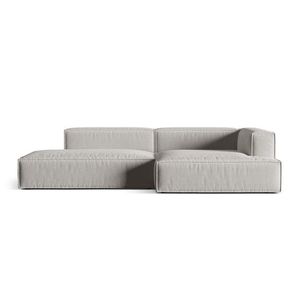 Coltar modular dreapta 4 locuri, Nuria-215, Micadoni Home, 312x147x72 cm, tesatura structurata chenille, gri deschis imagine