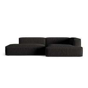 Coltar modular dreapta 4 locuri, Nuria-215, Micadoni Home, 312x147x72 cm, tesatura structurata chenille, negru imagine