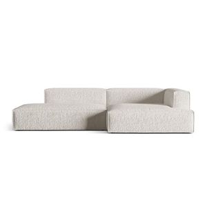 Coltar modular dreapta 4 locuri, Nuria-260, Micadoni Home, 312x147x72 cm, tesatura boucle, gri bej melange imagine