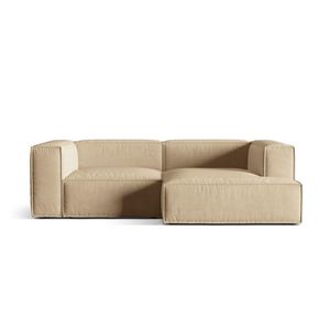 Coltar modular dreapta 3 locuri, Nuria-88, Micadoni Home, 252x147x72 cm, catifea, bej nude imagine