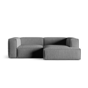 Coltar modular dreapta 3 locuri, Nuria-88, Micadoni Home, 252x147x72 cm, catifea, gri imagine