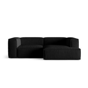 Coltar modular dreapta 3 locuri, Nuria-88, Micadoni Home, 252x147x72 cm, catifea, negru imagine