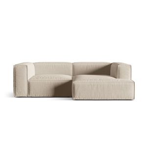 Coltar modular dreapta 3 locuri, Nuria-215, Micadoni Home, 252x147x72 cm, tesatura structurata chenille, bej imagine