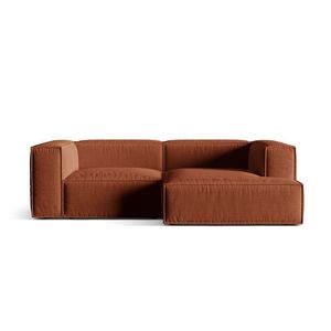 Coltar modular dreapta 3 locuri, Nuria-215, Micadoni Home, 252x147x72 cm, tesatura structurata chenille, caramiziu imagine