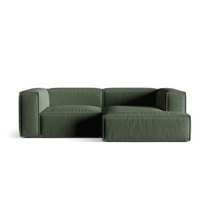 Coltar modular dreapta 3 locuri, Nuria-215, Micadoni Home, 252x147x72 cm, tesatura structurata chenille, verde moss imagine