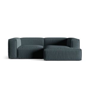 Coltar modular dreapta 3 locuri, Nuria-215, Micadoni Home, 252x147x72 cm, tesatura structurata chenille, petrol inchis imagine