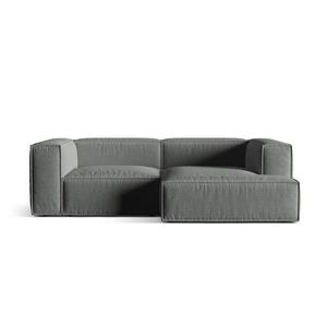 Coltar modular dreapta 3 locuri, Nuria-215, Micadoni Home, 252x147x72 cm, tesatura structurata chenille, gri imagine