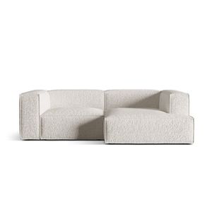 Coltar modular dreapta 3 locuri, Nuria-260, Micadoni Home, 252x147x72 cm, tesatura boucle, gri bej melange imagine