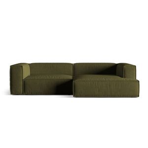 Coltar modular dreapta 4 locuri, Nuria-88, Micadoni Home, 292x147x72 cm, catifea, verde moss melange imagine