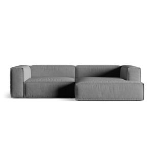 Coltar modular dreapta 4 locuri, Nuria-88, Micadoni Home, 292x147x72 cm, catifea, gri imagine