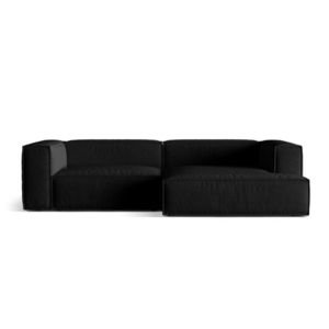 Coltar modular dreapta 4 locuri, Nuria-88, Micadoni Home, 292x147x72 cm, catifea, negru imagine