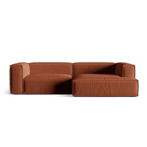 Coltar modular dreapta 4 locuri, Nuria-215, Micadoni Home, 292x147x72 cm, tesatura structurata chenille, caramiziu imagine