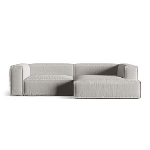 Coltar modular dreapta 4 locuri, Nuria-215, Micadoni Home, 292x147x72 cm, tesatura structurata chenille, gri deschis imagine