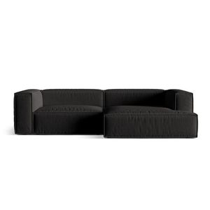 Coltar modular dreapta 4 locuri, Nuria-215, Micadoni Home, 292x147x72 cm, tesatura structurata chenille, negru imagine