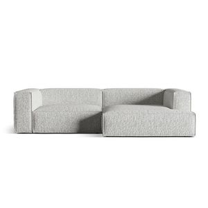 Coltar modular dreapta 4 locuri, Nuria-260, Micadoni Home, 292x147x72 cm, tesatura boucle, argintiu imagine