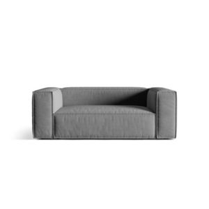 Canapea 2 locuri, Nuria-88, Micadoni Home, 170x110x72 cm, catifea, gri imagine