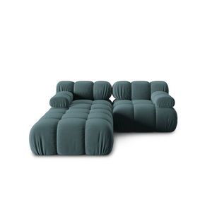 Canapea modulara 3 locuri, Bellis-51, Micadoni Home, 188x188x70 cm, catifea, turcoaz imagine