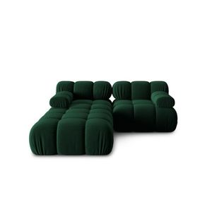 Canapea modulara 3 locuri, Bellis-51, Micadoni Home, 188x188x70 cm, catifea, verde bottle imagine