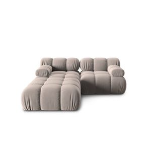 Canapea modulara 3 locuri, Bellis-51, Micadoni Home, 188x188x70 cm, catifea, cappuccino imagine