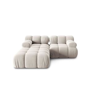Canapea modulara 3 locuri, Bellis-51, Micadoni Home, 188x188x70 cm, catifea, bej inchis imagine