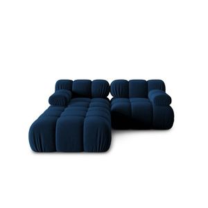 Canapea modulara 3 locuri, Bellis-51, Micadoni Home, 188x188x70 cm, catifea, albastru regal imagine