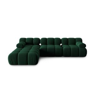 Canapea modulara 4 locuri, Bellis-51, Micadoni Home, 282x188x70 cm, catifea, verde bottle imagine