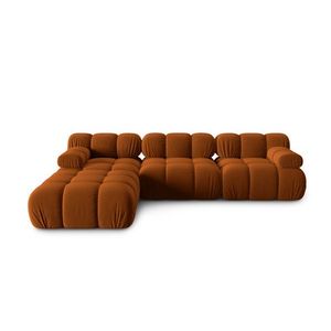 Canapea modulara 4 locuri, Bellis-51, Micadoni Home, 282x188x70 cm, catifea, teracota imagine
