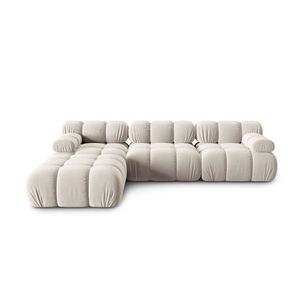 Canapea modulara 4 locuri, Bellis-51, Micadoni Home, 282x188x70 cm, catifea, bej inchis imagine
