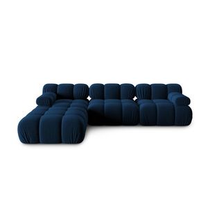 Canapea modulara 4 locuri, Bellis-51, Micadoni Home, 282x188x70 cm, catifea, albastru regal imagine