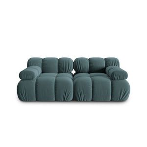 Canapea modulara 2 locuri, Bellis-51, Micadoni Home, 188x94x70 cm, catifea, turcoaz imagine