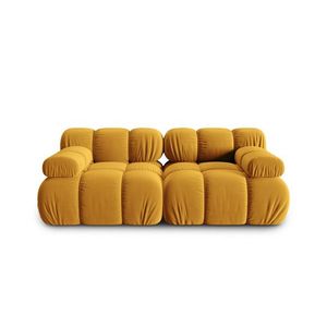 Canapea modulara 2 locuri, Bellis-51, Micadoni Home, 188x94x70 cm, catifea, galben imagine