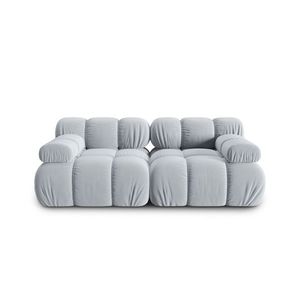 Canapea modulara 2 locuri, Bellis-51, Micadoni Home, 188x94x70 cm, catifea, albastru deschis imagine