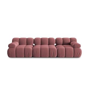 Canapea modulara 3 locuri, Bellis-51, Micadoni Home, 282x94x70 cm, catifea, roz imagine