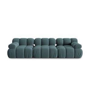 Canapea modulara 3 locuri, Bellis-51, Micadoni Home, 282x94x70 cm, catifea, turcoaz imagine