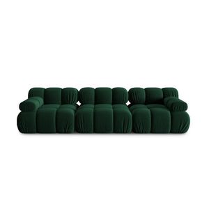Canapea modulara 3 locuri, Bellis-51, Micadoni Home, 282x94x70 cm, catifea, verde bottle imagine