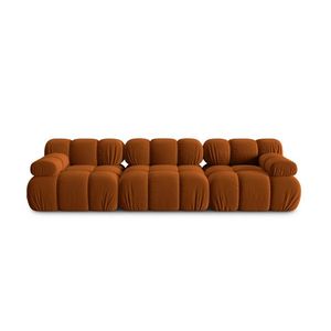 Canapea modulara 3 locuri, Bellis-51, Micadoni Home, 282x94x70 cm, catifea, teracota imagine