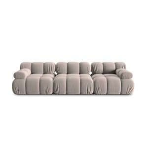 Canapea modulara 3 locuri, Bellis-51, Micadoni Home, 282x94x70 cm, catifea, cappuccino imagine