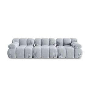 Canapea modulara 3 locuri, Bellis-51, Micadoni Home, 282x94x70 cm, catifea, albastru deschis imagine