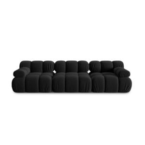 Canapea modulara 3 locuri, Bellis-51, Micadoni Home, 282x94x70 cm, catifea, negru imagine